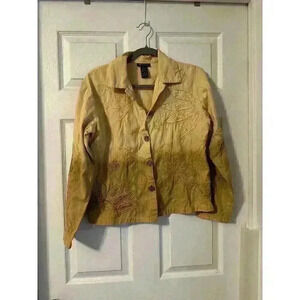 West End Yellow Ombre Embroidered Jacket Women's Medium